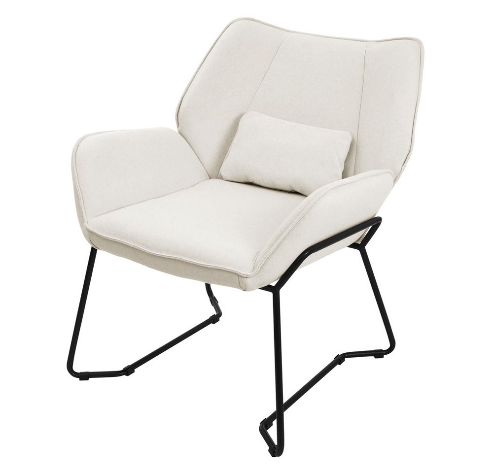 ML-DESIGN Loungesessel Wohnzimmersessel komfortabler Polsterstuhl Lounge Sessel Relaxsessel (1-St), Cocktailsessel + Rückenkissen ergonomischer Komfortsessel Leinenbezug von ML-DESIGN