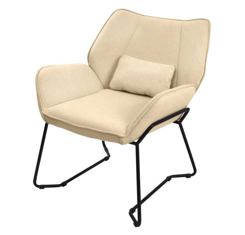 ML-DESIGN Loungesessel Wohnzimmersessel komfortabler Polsterstuhl Lounge Sessel Relaxsessel (1-St), Cocktailsessel + Rückenkissen ergonomischer Komfortsessel Leinenbezug von ML-DESIGN