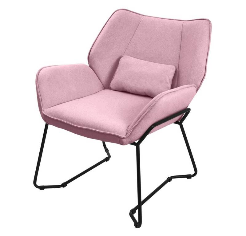 ML-DESIGN Loungesessel Wohnzimmersessel komfortabler Polsterstuhl Lounge Sessel Relaxsessel (1-St), Cocktailsessel + Rückenkissen ergonomischer Komfortsessel Leinenbezug von ML-DESIGN