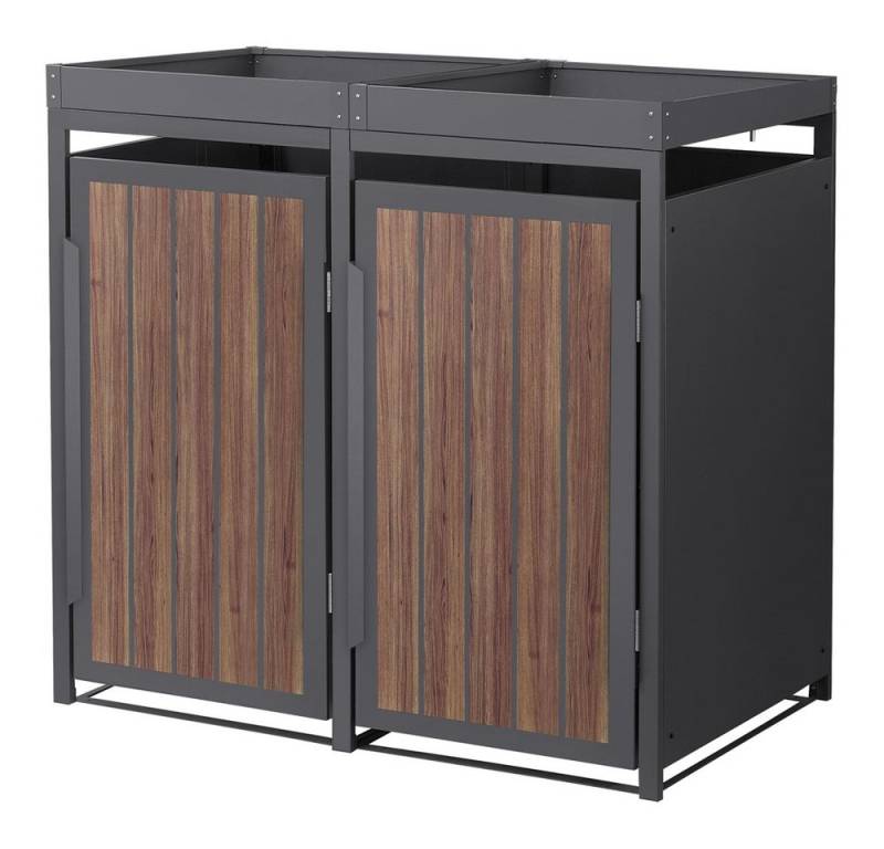 ML-DESIGN Mülltonnenbox Müllbox aus Stahl wetterfeste Mülltonnen Verkleidung Mülltonnengarage, Mülltonnencontainer mit Pflanzdach für 2 Tonnen 120 oder 240 Liter ML-DESIGN Mülltonnenbox Müllbox aus Stahl wetterfeste Mülltonnen Verkleidung Mülltonnengarage, Mülltonnencontainer mit Pflanzdach für 2 Tonnen 120 oder 240 Liter von ML-DESIGN