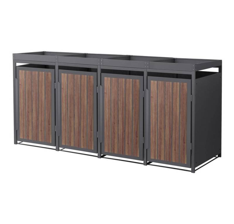 ML-DESIGN Mülltonnenbox Müllbox aus Stahl wetterfeste Mülltonnen Verkleidung Mülltonnengarage, Mülltonnencontainer mit Pflanzdach für 4 Tonnen 120 oder 240 Liter ML-DESIGN Mülltonnenbox Müllbox aus Stahl wetterfeste Mülltonnen Verkleidung Mülltonnengarage, Mülltonnencontainer mit Pflanzdach für 4 Tonnen 120 oder 240 Liter von ML-DESIGN