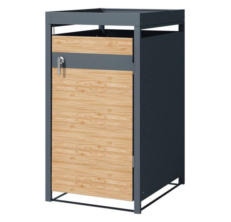 ML-DESIGN Mülltonnenbox Müllbox aus Stahl wetterfeste Mülltonnen Verkleidung Mülltonnengarage, Mülltonnencontainer mit Klappdeckel / Tür für 1 Tonne à 240 ltr. von ML-DESIGN