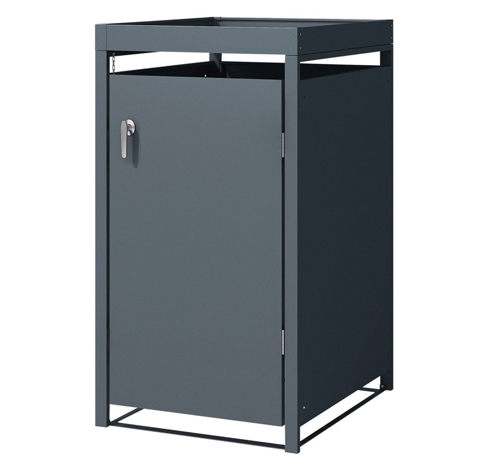 ML-DESIGN Mülltonnenbox Müllbox aus Stahl wetterfeste Mülltonnen Verkleidung Mülltonnengarage (1 St), Mülltonnencontainer mit Klappdeckel / Tür für 1 Tonne à 240 ltr. von ML-DESIGN