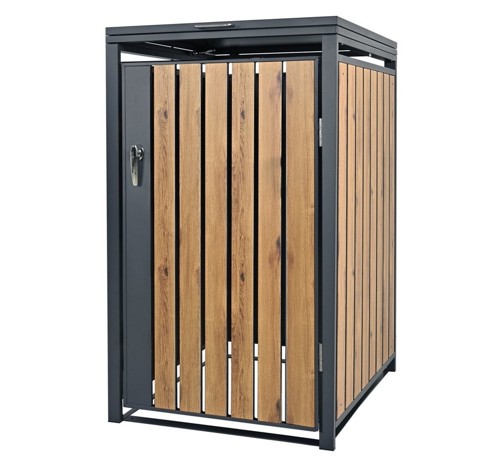 ML-DESIGN Mülltonnenbox Müllbox aus Stahl wetterfeste Mülltonnen Verkleidung Mülltonnengarage (1 St), Mülltonnencontainer mit Klappdeckel / Tür für 1 Tonne à 240 ltr. von ML-DESIGN