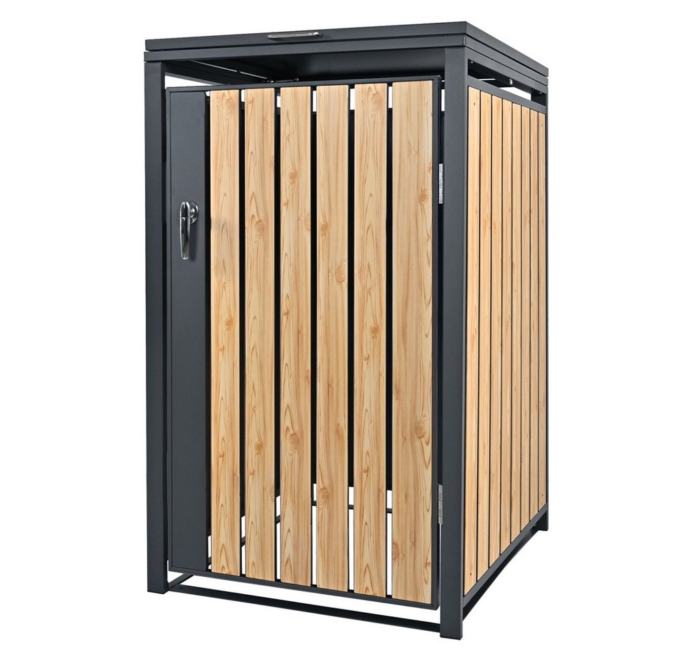 ML-DESIGN Mülltonnenbox Müllbox aus Stahl wetterfeste Mülltonnen Verkleidung Mülltonnengarage (1 St), Mülltonnencontainer mit Klappdeckel / Tür für 1 Tonne à 240 ltr. von ML-DESIGN