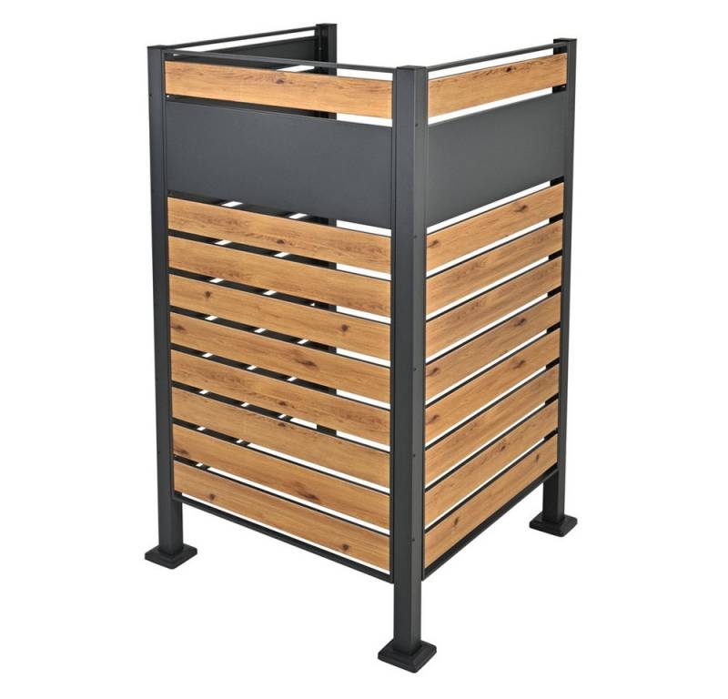 ML-DESIGN Mülltonnenbox Müllbox aus Stahl wetterfeste Mülltonnen Verkleidung Mülltonnengarage, Mülltonnenzaun Mülltonnenabtrennung mit 1 Zaunelement, erweiterbar von ML-DESIGN