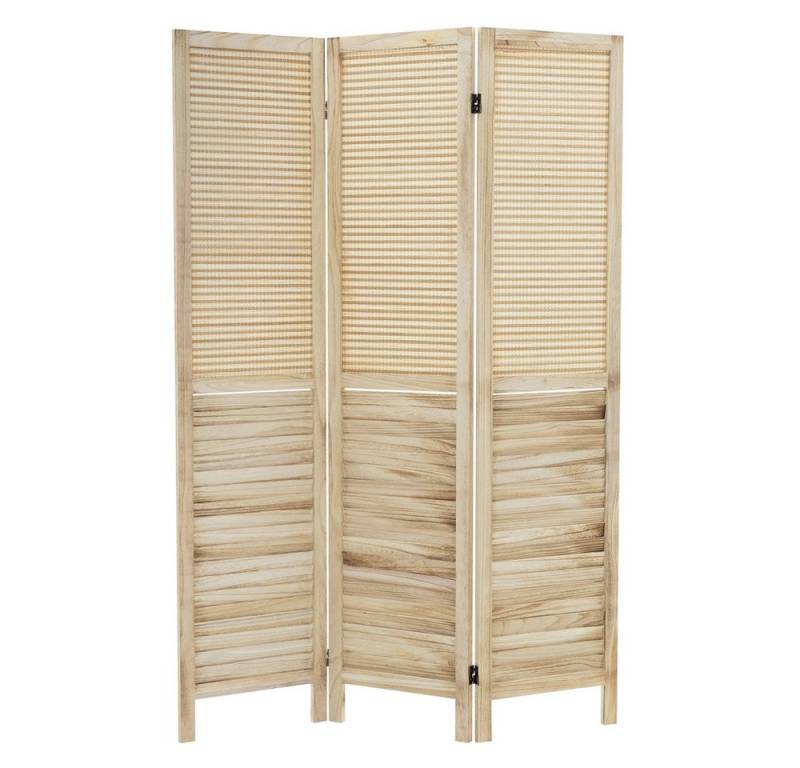 ML-DESIGN Paravent Raumteiler Faltbarer Sichtschutz Indoor Stellwand Sichtschutzwand (3 St), Raumtrenner 3-teilig Osaka Natur 170x121cm Holz freistehend Trennwand von ML-DESIGN