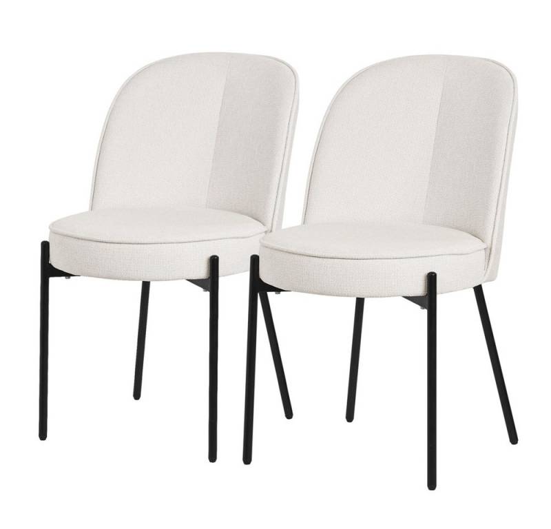 ML-DESIGN Polsterstuhl Esszimmerstühle mit Rückenlehne moderne Design Lounge Küchenstühle (2 St), Esstischstühle 2er Set Beige Küchenstuhl Stahl Polyester bis 120 kg von ML-DESIGN