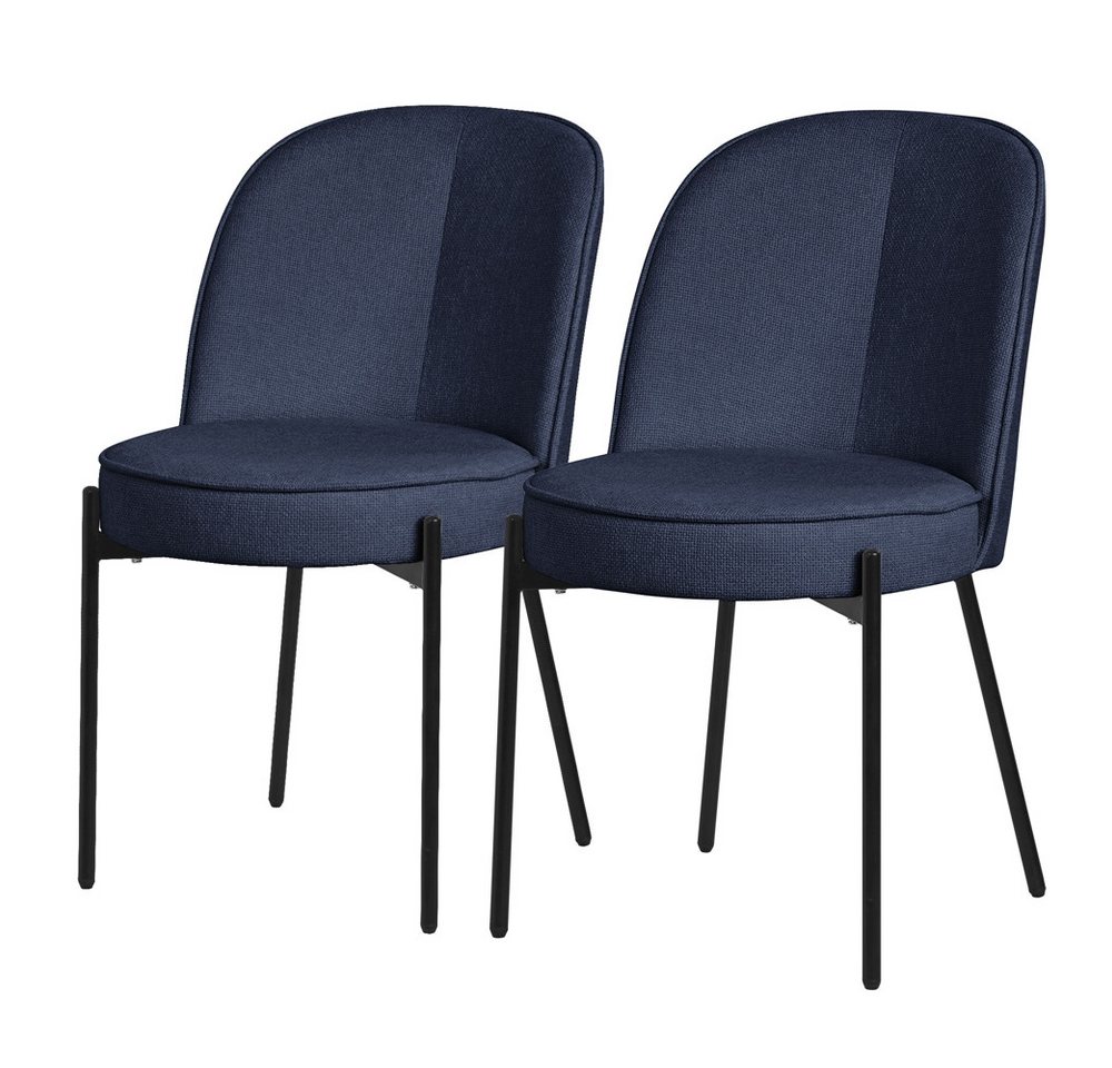 ML-DESIGN Polsterstuhl Esszimmerstühle mit Rückenlehne moderne Design Lounge Küchenstühle (2 St), Esstischstühle 2er Set Dunkelblau Küchenstuhl Polyester bis 120 kg von ML-DESIGN