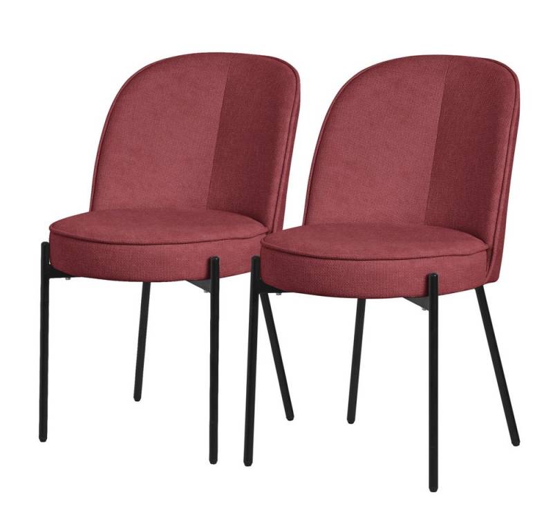 ML-DESIGN Polsterstuhl Esszimmerstühle mit Rückenlehne moderne Design Lounge Küchenstühle (2 St), Esstischstühle 2er Set Rot Küchenstuhl Stahl Polyester bis 120 kg von ML-DESIGN