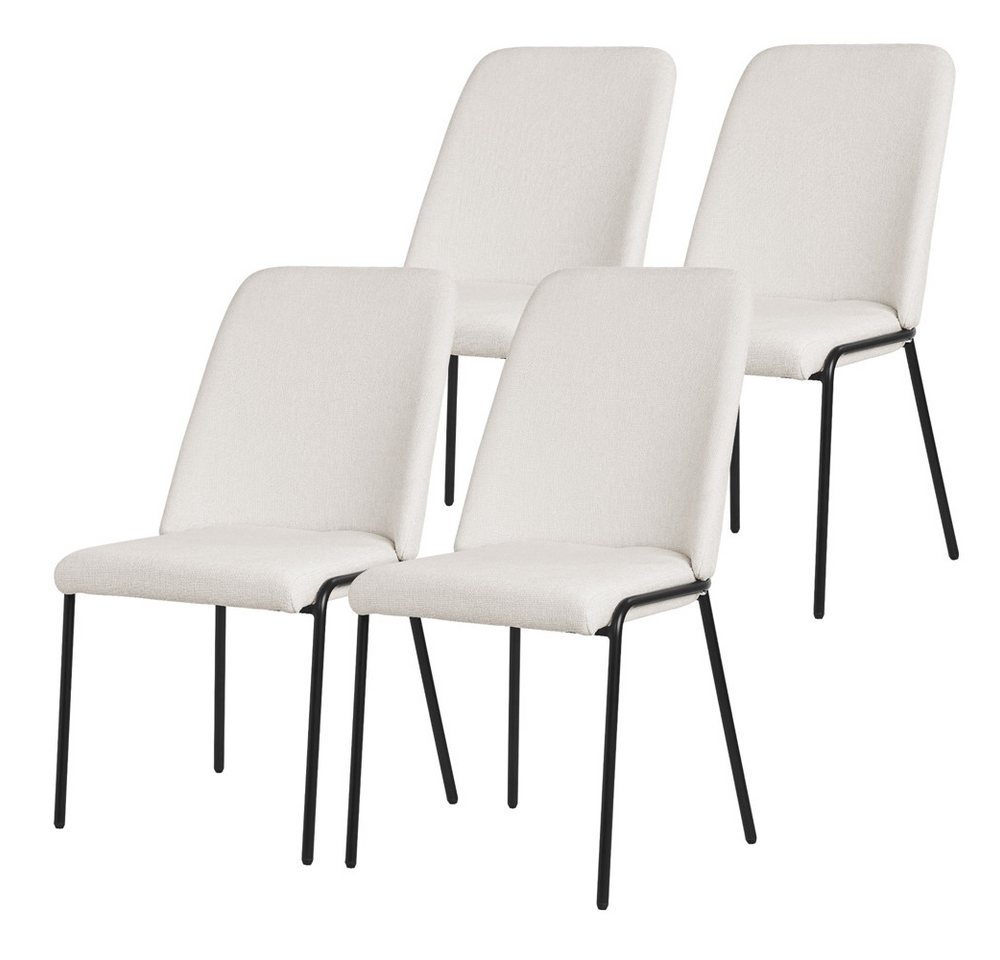 ML-DESIGN Polsterstuhl Esszimmerstühle mit Rückenlehne moderne Design Lounge Küchenstühle (4 St), Esstischstühle 4er Set Beige Küchenstuhl Stahl Polyester bis 120 kg von ML-DESIGN