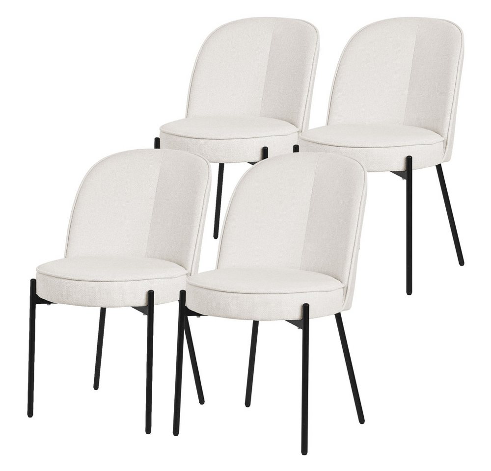 ML-DESIGN Polsterstuhl Esszimmerstühle mit Rückenlehne moderne Design Lounge Küchenstühle (4 St), Esstischstühle 4er Set Beige Küchenstuhl Stahl Polyester bis 120 kg von ML-DESIGN