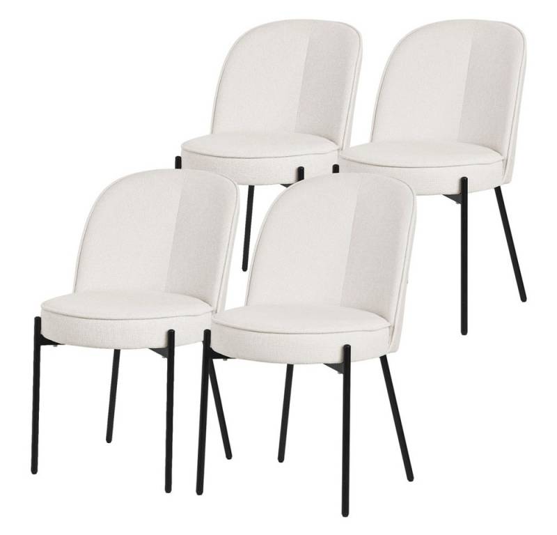 ML-DESIGN Polsterstuhl Esszimmerstühle mit Rückenlehne moderne Design Lounge Küchenstühle (4 St), Esstischstühle 4er Set Beige Küchenstuhl Stahl Polyester bis 120 kg von ML-DESIGN