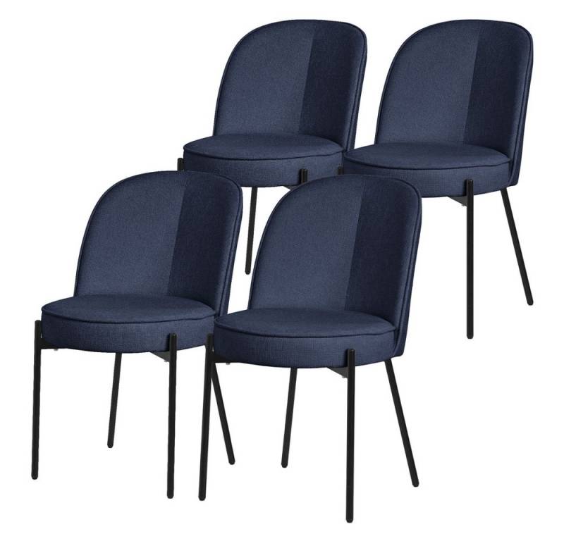 ML-DESIGN Polsterstuhl Esszimmerstühle mit Rückenlehne moderne Design Lounge Küchenstühle (4 St), Esstischstühle 4er Set Dunkelblau Küchenstuhl Polyester bis 120 kg von ML-DESIGN
