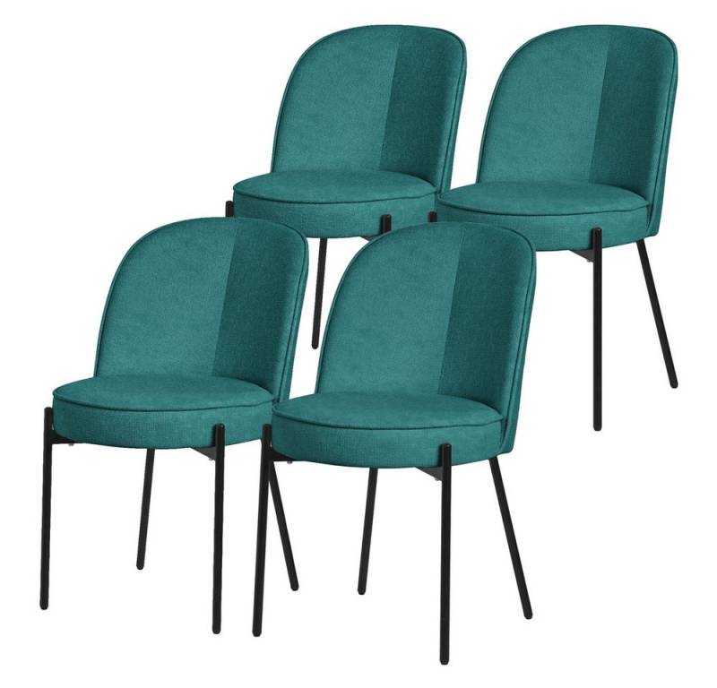 ML-DESIGN Polsterstuhl Esszimmerstühle mit Rückenlehne moderne Design Lounge Küchenstühle (4 St), Esstischstühle 4er Set Petrol Küchenstuhl Stahl Polyester bis 120 kg von ML-DESIGN