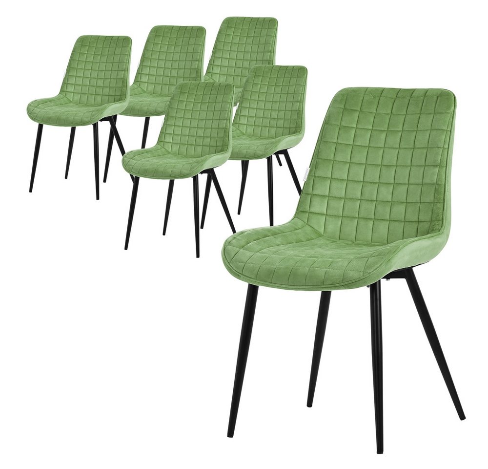 ML-DESIGN Polsterstuhl Esszimmerstühle mit Rückenlehne moderne Design Lounge Küchenstühle (6 St), Wohnzimmerstuhl Esstischstühle 6er Set Küchenstuhl Samt von ML-DESIGN