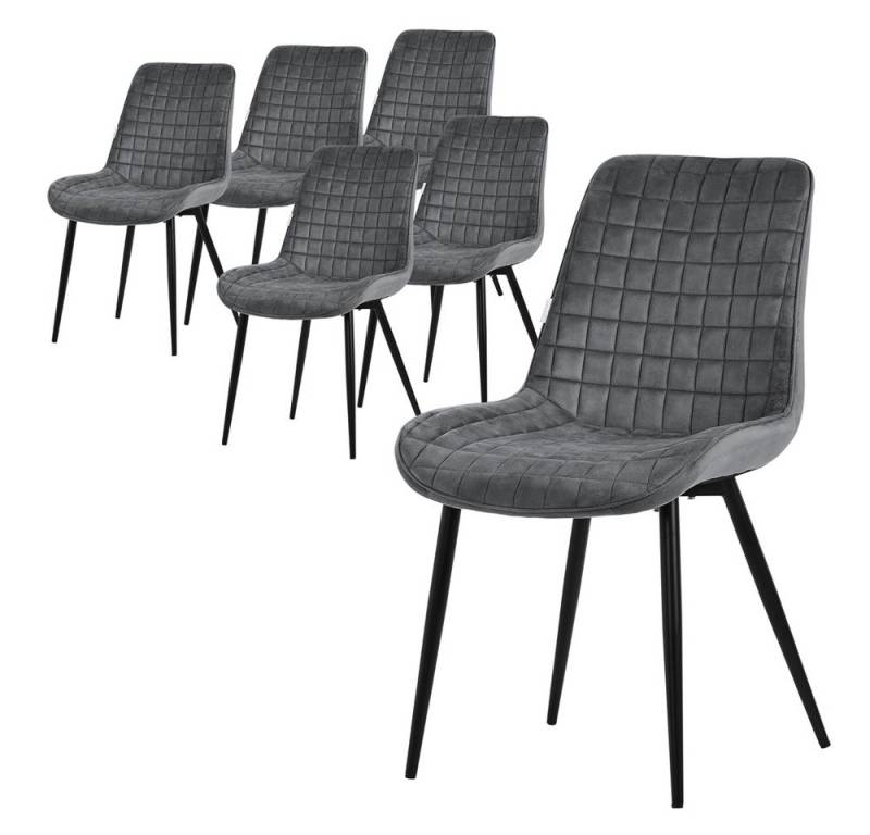 ML-DESIGN Polsterstuhl Esszimmerstühle mit Rückenlehne moderne Design Lounge mit Metallbeinen (6 St), Wohnzimmerstuhl Esstischstühle 6er Set Küchenstuhl Samt von ML-DESIGN