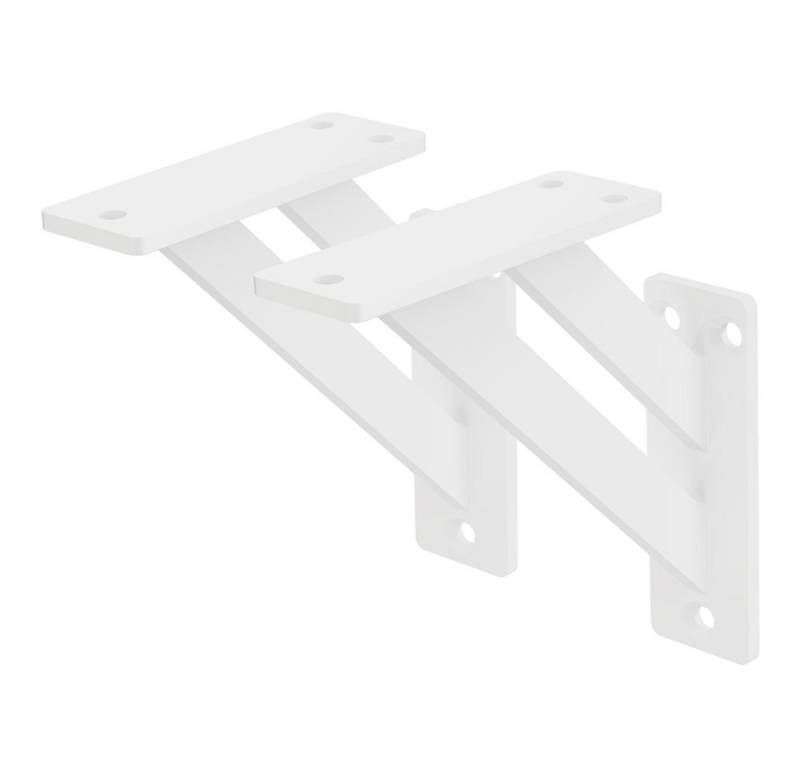 ML-DESIGN Wandregalhalter Regalhalterung aus Aluminium, Regalträger für Wandmontage, 2-tlg., Wandkonsole Weiß Regalstütze Wandregal Regalwinkel Regalhalterungen von ML-DESIGN