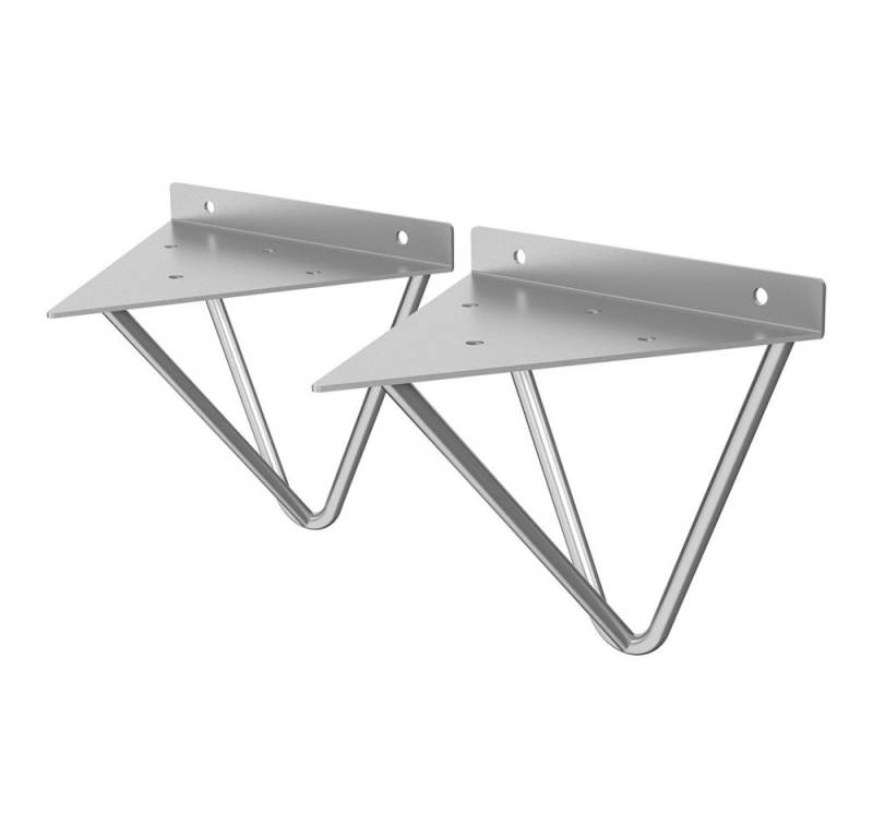 ML-DESIGN Wandregalhalter Regalhalterung Winkel Halterung für Regale & Konsolen Regalträger, 2-tlg., Regalstütze Prisma 2er Set solide Regalwinkel Industrial Metall von ML-DESIGN