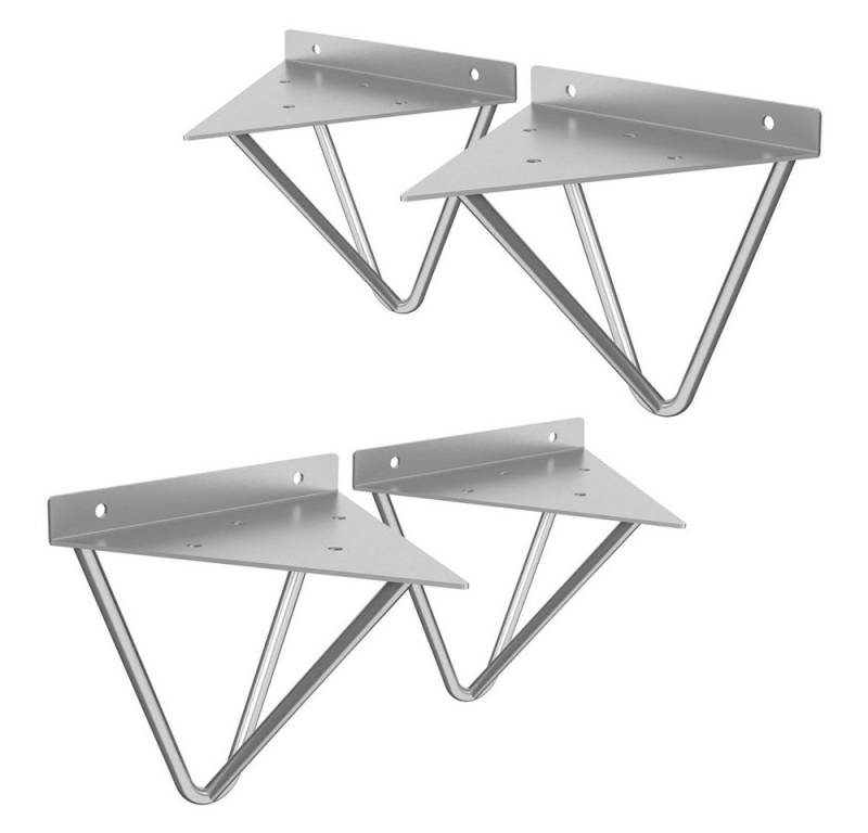 ML-DESIGN Wandregalhalter Regalhalterung Winkel Halterung für Regale & Konsolen Regalträger, 4-tlg., Regalstütze Prisma 4er Set solide Regalwinkel Industrial Metall von ML-DESIGN