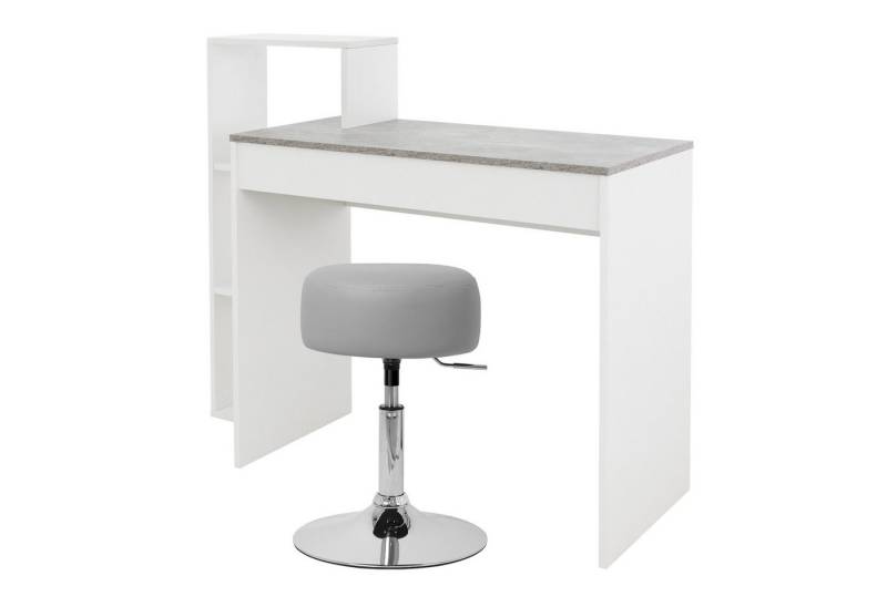 ML-DESIGN Schreibtisch Arbeitstisch mit Regal 3 Einlegeböden 2in1 System für Arbeitszimmer, Bürotisch Computertisch PC Tisch Laptoptisch mit Sitzhocker Homeoffice von ML-DESIGN