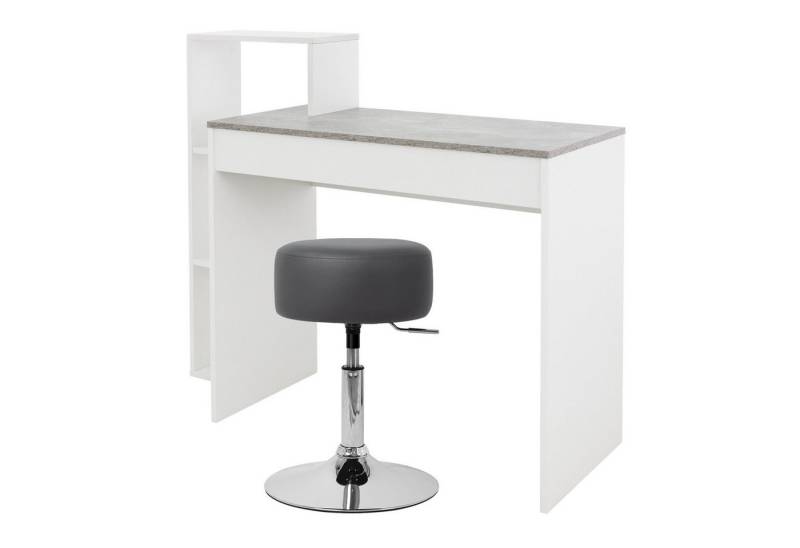ML-DESIGN Schreibtisch Arbeitstisch mit Regal 3 Einlegeböden 2in1 System für Arbeitszimmer, Bürotisch Computertisch PC Tisch Laptoptisch mit Sitzhocker Homeoffice von ML-DESIGN