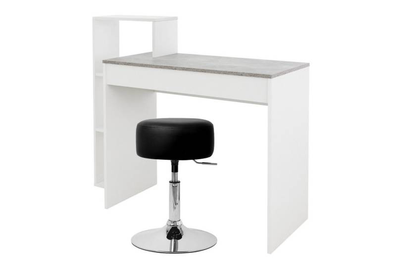 ML-DESIGN Schreibtisch Arbeitstisch mit Regal 3 Einlegeböden 2in1 System für Arbeitszimmer, Bürotisch Computertisch PC Tisch Laptoptisch mit Sitzhocker Homeoffice von ML-DESIGN