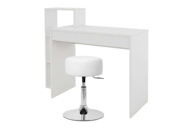 ML-DESIGN Schreibtisch Arbeitstisch mit Regal 3 Einlegeböden 2in1 System für Arbeitszimmer (Komplett-Set), Bürotisch Computertisch PC Tisch Laptoptisch mit Sitzhocker Homeoffice von ML-DESIGN