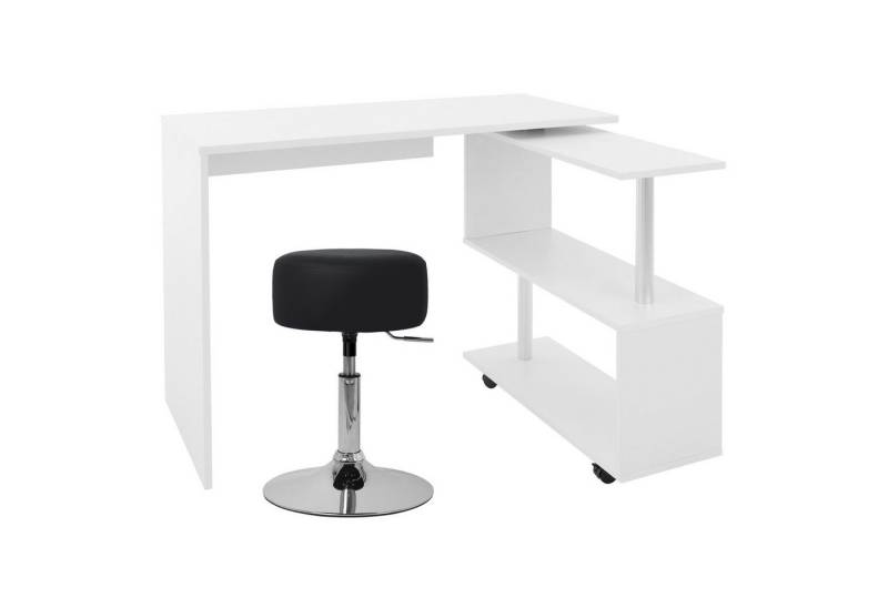 ML-DESIGN Schreibtisch Eckschreibtisch drehbar 90° mit 4 leichtgängige Rollen Computertisch, Arbeistisch Bürotisch PC Tisch Winkelschreibtisch L-Form 150x88x75cm von ML-DESIGN
