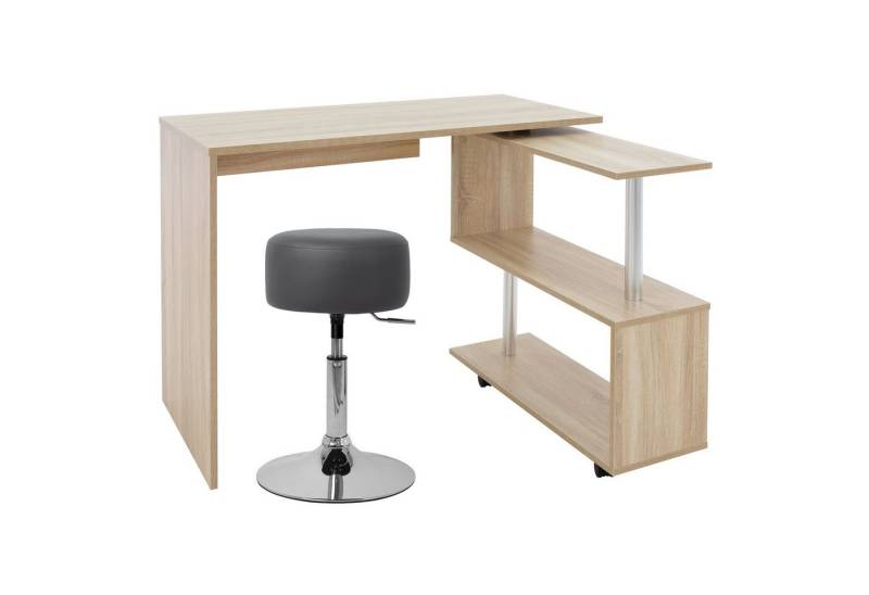 ML-DESIGN Schreibtisch Eckschreibtisch drehbar 90° mit 4 leichtgängige Rollen Computertisch, Arbeistisch Bürotisch PC Tisch Winkelschreibtisch L-Form 150x88x75cm von ML-DESIGN