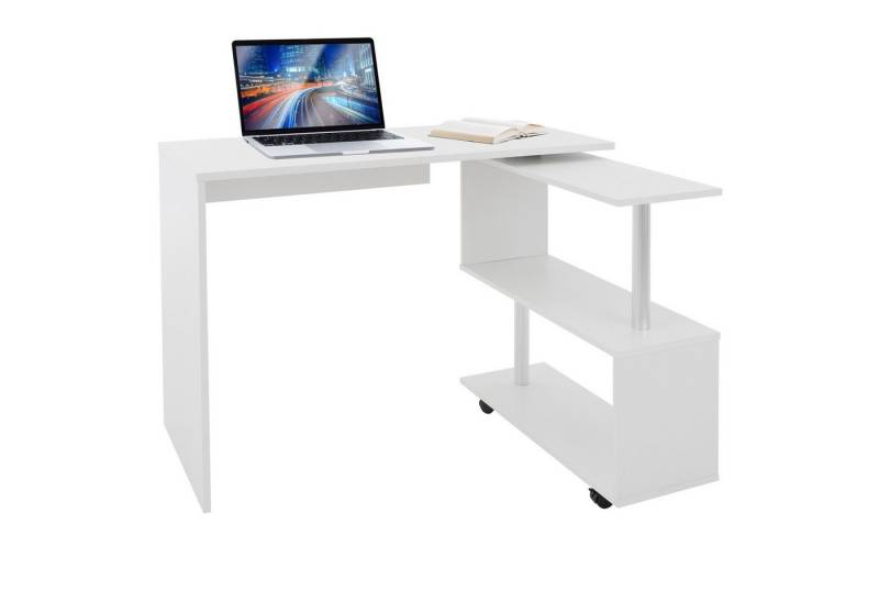 ML-DESIGN Schreibtisch Eckschreibtisch drehbar 90° mit 4 leichtgängige Rollen Computertisch, Arbeistisch Bürotisch PC Tisch Winkelschreibtisch L-Form 150x88x75cm von ML-DESIGN