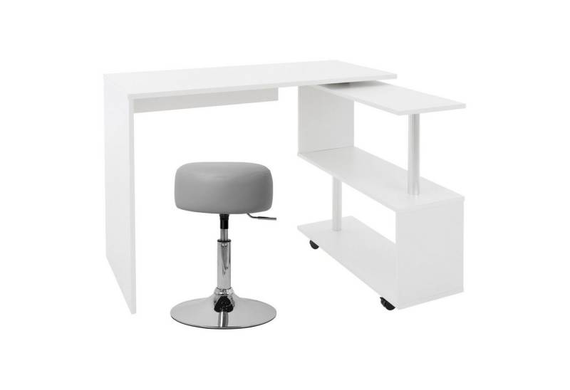 ML-DESIGN Schreibtisch Eckschreibtisch drehbar 90° mit 4 leichtgängige Rollen Computertisch, Arbeistisch Bürotisch PC Tisch Winkelschreibtisch L-Form 150x88x75cm von ML-DESIGN
