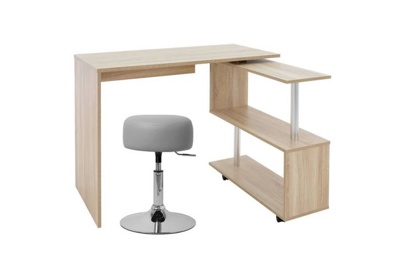 ML-DESIGN Schreibtisch Eckschreibtisch drehbar 90° mit 4 leichtgängige Rollen Computertisch, Arbeistisch Bürotisch PC Tisch Winkelschreibtisch L-Form 150x88x75cm von ML-DESIGN