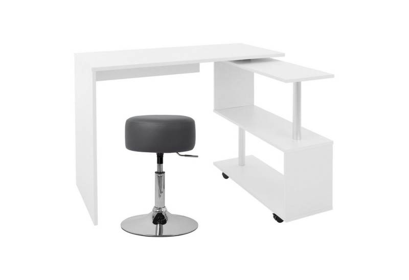 ML-DESIGN Schreibtisch Eckschreibtisch drehbar 90° mit 4 leichtgängige Rollen Computertisch, Arbeistisch Bürotisch PC Tisch Winkelschreibtisch L-Form 150x88x75cm von ML-DESIGN