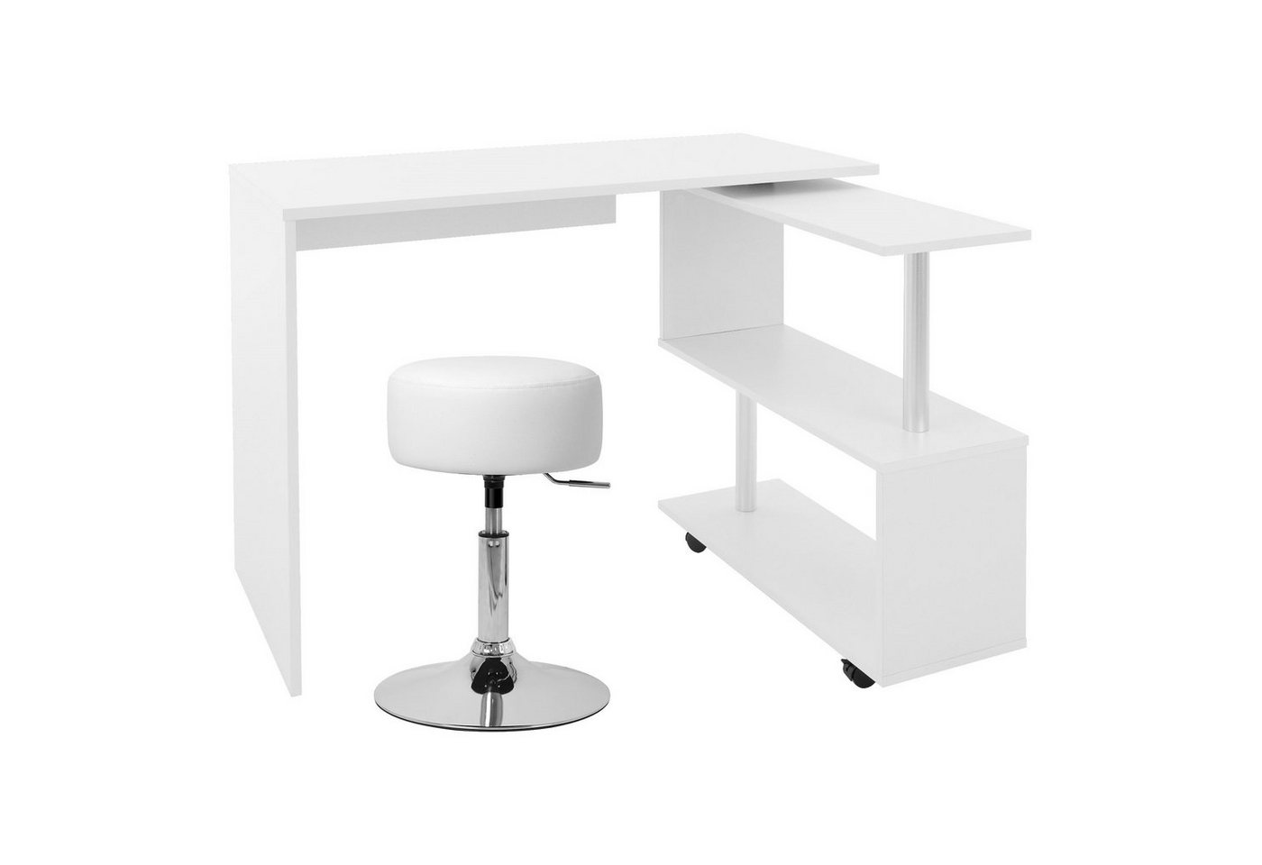 ML-DESIGN Schreibtisch Eckschreibtisch drehbar 90° mit 4 leichtgängige Rollen Computertisch (Komplett-Set, 1-St), Arbeistisch Bürotisch PC Tisch Winkelschreibtisch L-Form 150x88x75cm ML-DESIGN Schreibtisch Eckschreibtisch drehbar 90° mit 4 leichtgängige Rollen Computertisch (Komplett-Set, 1-St), Arbeistisch Bürotisch PC Tisch Winkelschreibtisch L-Form 150x88x75cm von ML-DESIGN
