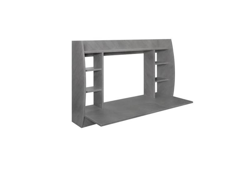 ML-DESIGN Schreibtisch Wanschreibtisch mit Regalelement und geräumigen Fächern für PC, Bürotisch Computertisch Wandschrank Wandtisch Arbeitstisch 110x75x48 c von ML-DESIGN