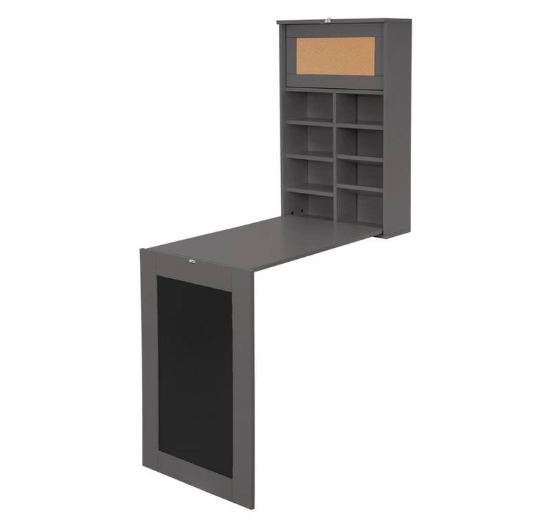 ML-DESIGN Schreibtisch Wandtisch Klapptisch Wandmontage Klappschreibtisch Laptoptisch (Komplett-Set, 1-St), Klappschreibtisch Grau mit Regal 78x92x73,5cm Esstisch von ML-DESIGN