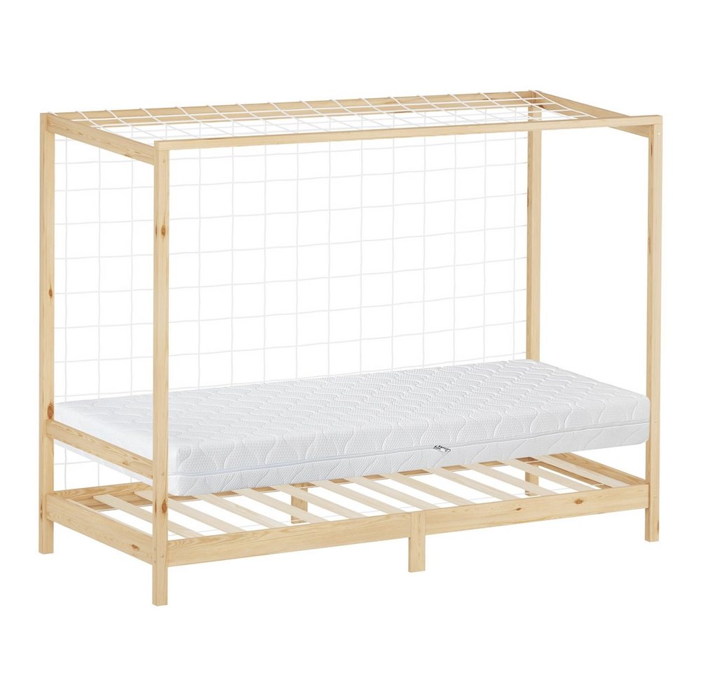 ML-DESIGN Spielbett Fußballtor Einzelbett für Kinder Holzbett mit Lattenrost & Tornetz, Abenteuerbett zum Spielen 90x200cm Natur Kinderbett mit Matratze ML-DESIGN Spielbett Fußballtor Einzelbett für Kinder Holzbett mit Lattenrost & Tornetz, Abenteuerbett zum Spielen 90x200cm Natur Kinderbett mit Matratze von ML-DESIGN