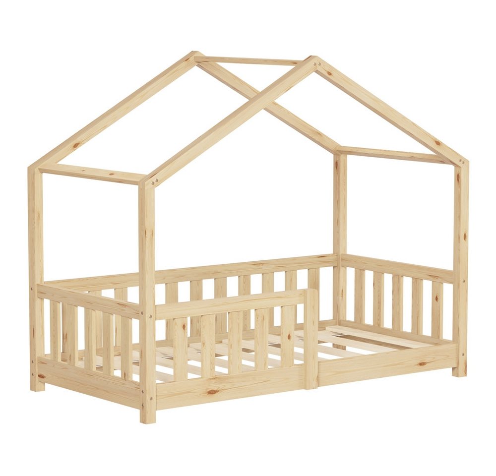 ML-DESIGN Spielbett Hausbett Kinderbett inkl. Lattenrost & Rausfallschutz Kinder Bodenbett, Abenteuerbett 70x140cm Haus Bett Himmelbett Kiefer Jugendbett Natur ML-DESIGN Spielbett Hausbett Kinderbett inkl. Lattenrost & Rausfallschutz Kinder Bodenbett, Abenteuerbett 70x140cm Haus Bett Himmelbett Kiefer Jugendbett Natur von ML-DESIGN