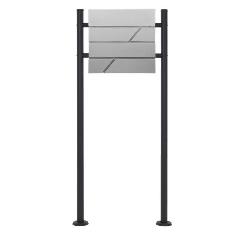 ML-DESIGN Standbriefkasten Briefkasten Postkasten mit Zeitungsfach, inkl. Standfuß, Briefkastenanlage mit Ständer Anthrazit 120cm Mailbox mit Pfosten von ML-DESIGN