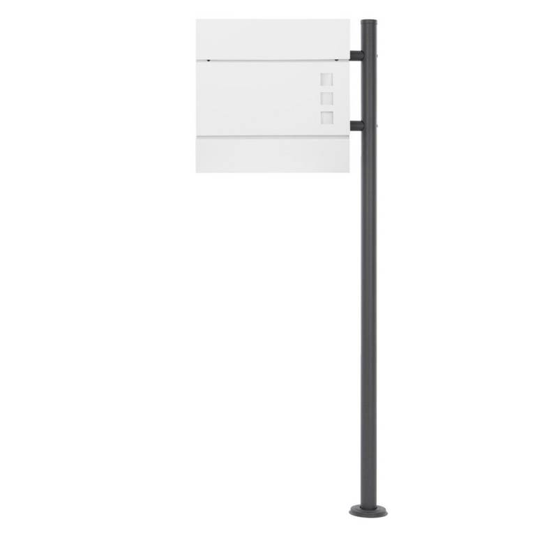 ML-DESIGN Standbriefkasten Briefkasten Postkasten mit Zeitungsfach, inkl. Standfuß, Briefkastenanlage mit Ständer Anthrazit 120cm Mailbox mit Pfosten von ML-DESIGN