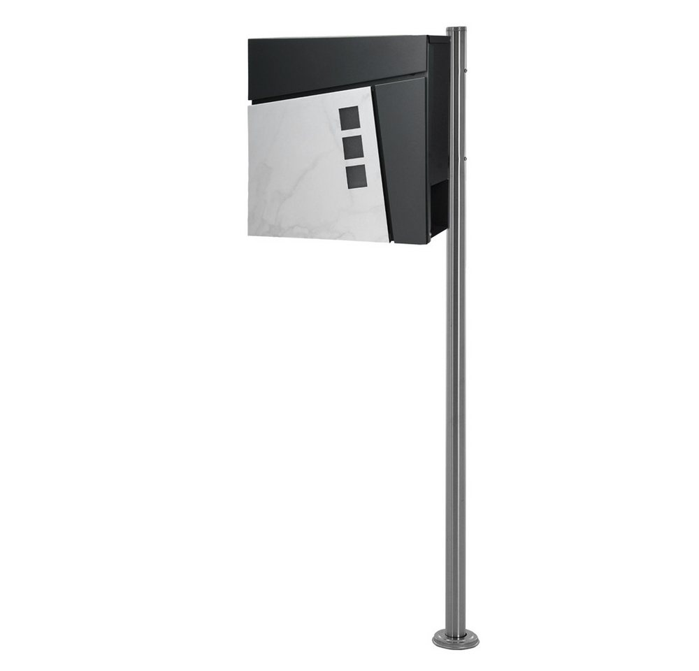 ML-DESIGN Standbriefkasten Briefkasten Postkasten mit Zeitungsfach, inkl. Standfuß, Briefkastenanlage mit Ständer Silber 120cm Mailbox mit Pfosten ML-DESIGN Standbriefkasten Briefkasten Postkasten mit Zeitungsfach, inkl. Standfuß, Briefkastenanlage mit Ständer Silber 120cm Mailbox mit Pfosten von ML-DESIGN