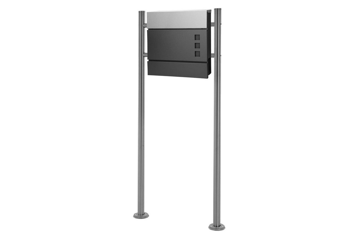 ML-DESIGN Standbriefkasten Briefkasten Postkasten mit Zeitungsfach, inkl. Standfuß, Briefkastenanlage mit Ständer Silber 120cm Mailbox mit Pfosten ML-DESIGN Standbriefkasten Briefkasten Postkasten mit Zeitungsfach, inkl. Standfuß, Briefkastenanlage mit Ständer Silber 120cm Mailbox mit Pfosten von ML-DESIGN