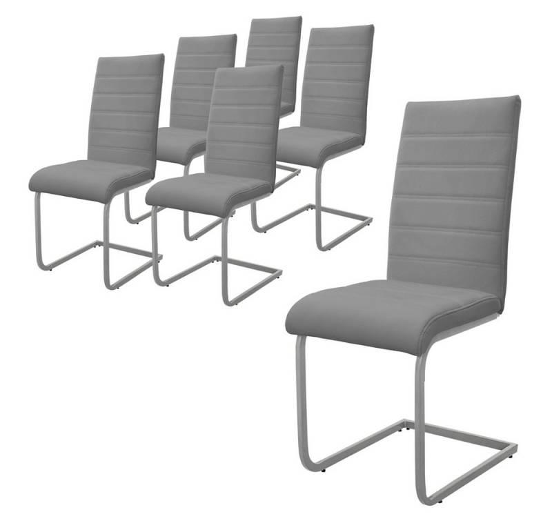 ML-DESIGN Stuhl Esszimmerstühle Schwingstühle mit Rückenlehne Design Küchenstühle (6 St), Polsterstuhl Freischwinger 6er Set Küchenstuhl bis 120kg Kunstleder von ML-DESIGN