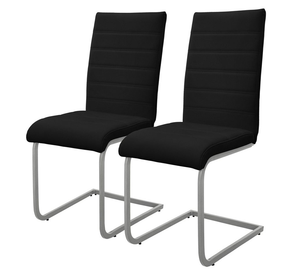 ML-DESIGN Stuhl Esszimmerstühle Schwingstühle mit Rückenlehne Design Küchenstühle (Komplett-Set, 2 St), Polsterstuhl Freischwinger 2er Set Küchenstuhl bis 120kg Kunstleder von ML-DESIGN