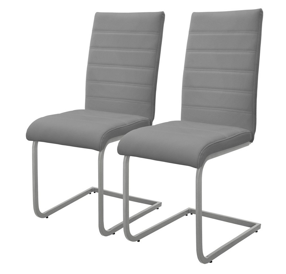 ML-DESIGN Stuhl Esszimmerstühle Schwingstühle mit Rückenlehne Design Küchenstühle (Komplett-Set, 2 St), Polsterstuhl Freischwinger 2er Set Küchenstuhl bis 120kg Kunstleder von ML-DESIGN