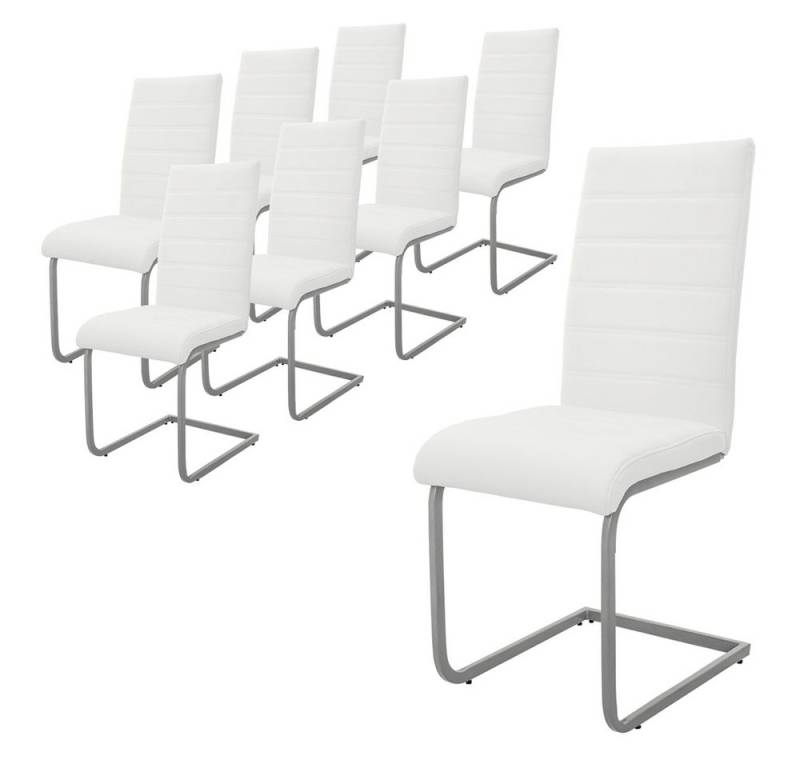 ML-DESIGN Stuhl Esszimmerstühle Schwingstühle mit Rückenlehne Design Küchenstühle (Komplett-Set, 8 St), Polsterstuhl Freischwinger 8er Set Küchenstuhl bis 120kg Kunstleder von ML-DESIGN