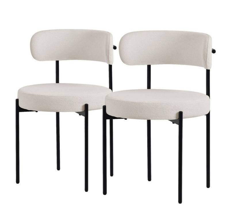 ML-DESIGN Stuhl Esszimmerstühle Set Küchenstuhl aus Teddystoff mit Metallbeinen (2 St), Design Lounge Polsterstuhl Clubstuhl 2er Set Küchenstuhl Teddystoff von ML-DESIGN