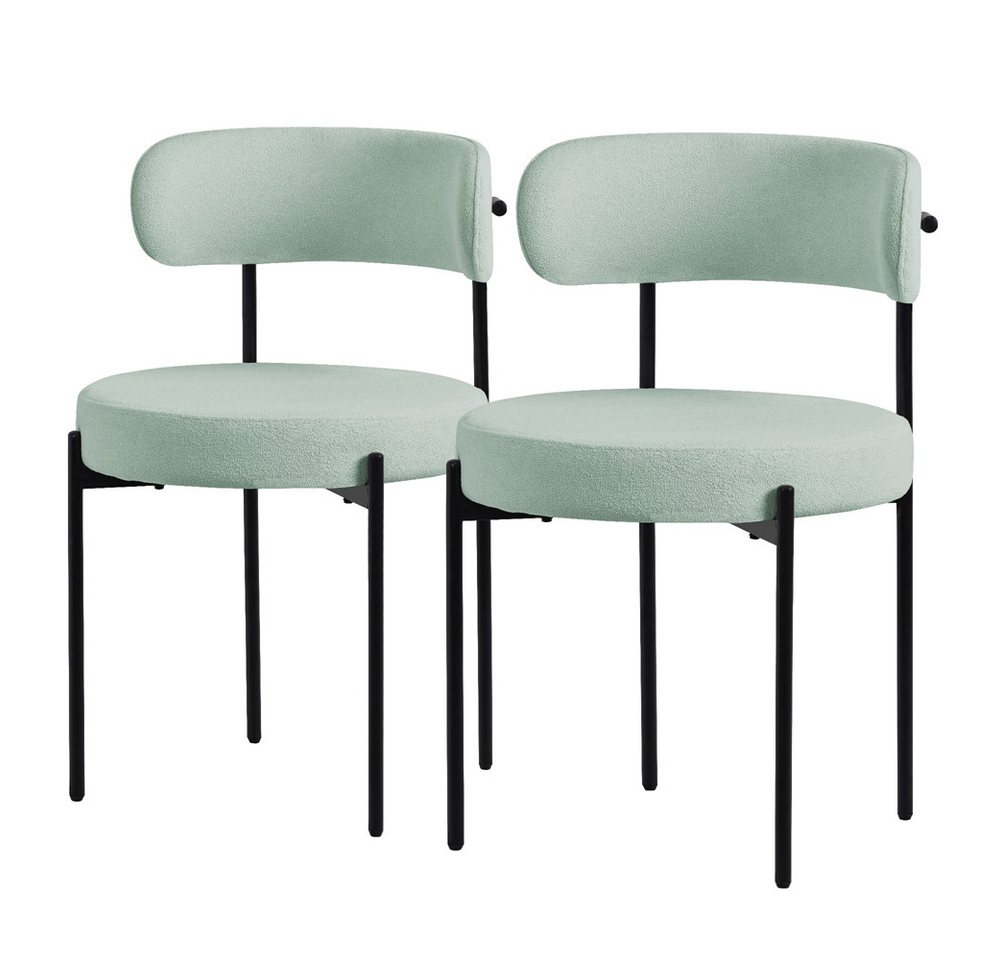 ML-DESIGN Stuhl Esszimmerstühle Set Küchenstuhl aus Teddystoff mit Metallbeinen (2 St), Design Lounge Polsterstuhl Clubstuhl 2er Set Küchenstuhl Teddystoff von ML-DESIGN