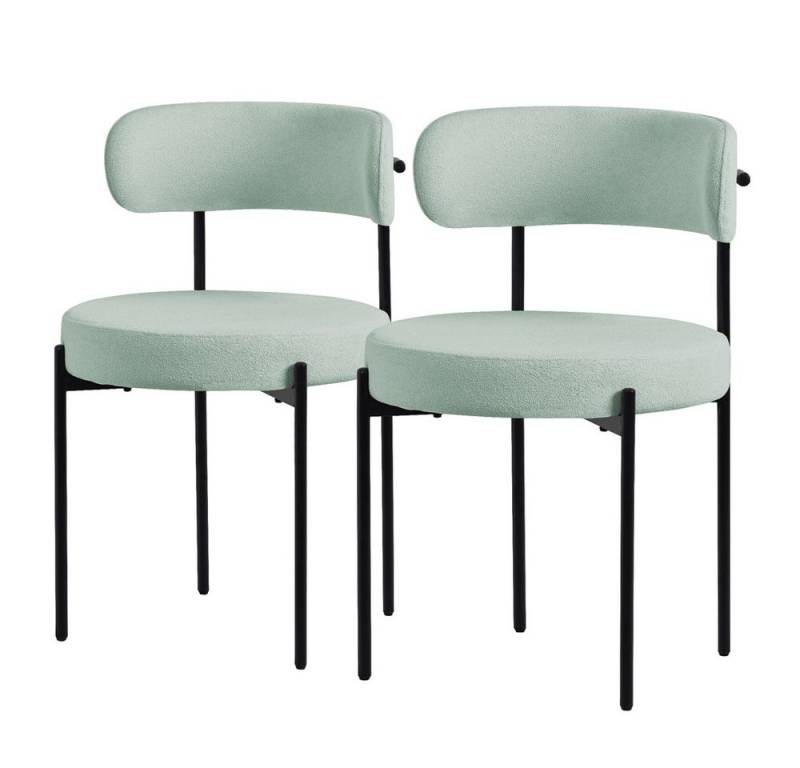ML-DESIGN Stuhl Esszimmerstühle Gruppe Küchenstuhl aus Teddystoff mit Metallbeinen (2 St), Design Lounge Polsterstuhl Clubstuhl 2er Set moderner Stuhl von ML-DESIGN